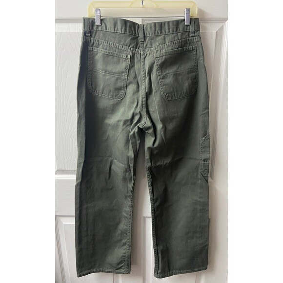 Vintage Faded Glory Mom Jeans Womens 12 Petite Army Green High Rise Straight - Picture 2 of 7